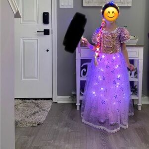 Purple and Pink Princess Rapunzal light up costume